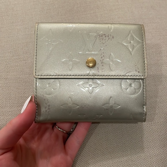 Vintage💚Louis Vuitton💚Monogram Patent Vernis Elise Wallet Perle - Picture 6 of 14